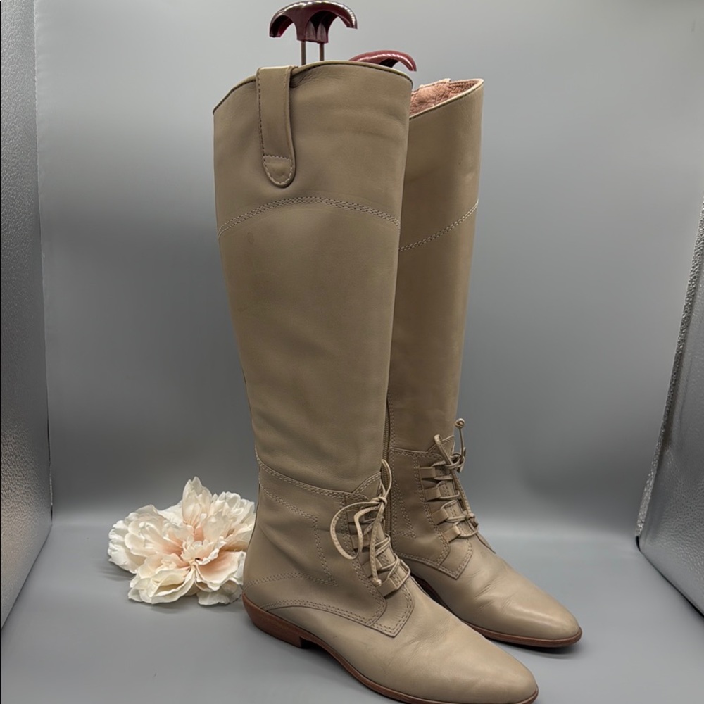 CORSO COMO Leather Cream Over the Knee Boots